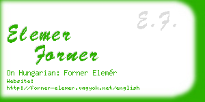 elemer forner business card
